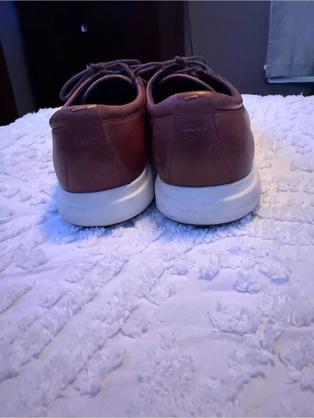 Cole Haan Men's Grand Plus Essex Brown Leather Wedge Dress Sneakers Size 10.5M